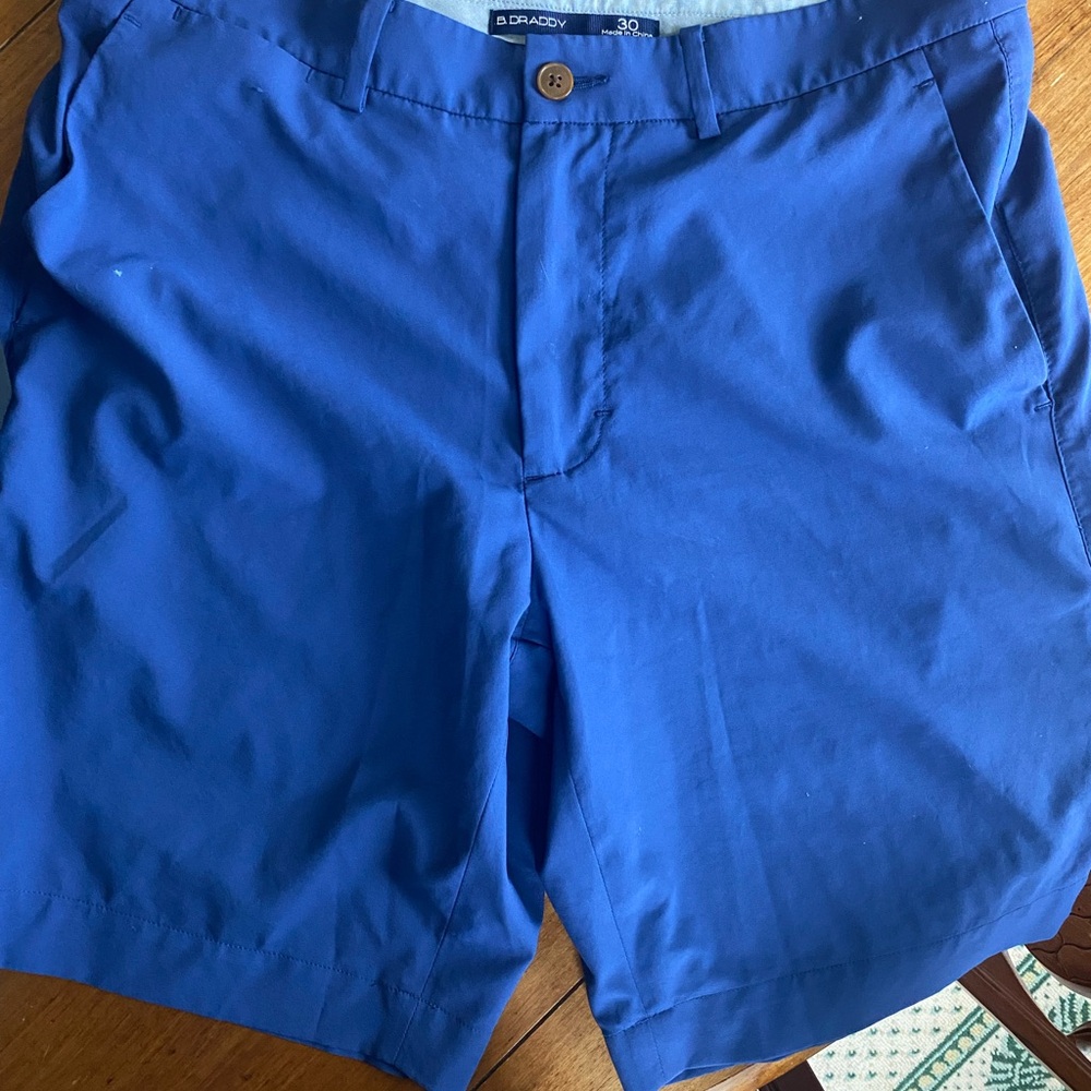 B Draddy Men's Classic Blue Flat Front Golf Shorts